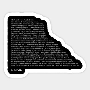 W. C. Fields Quotes Sticker